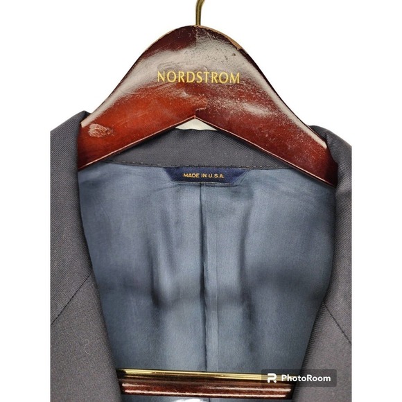 COACH 2 Button Jacket Sport Coat Navy Blue Mens Size 44R Wool Authentic USA Made - Picture 3 of 13